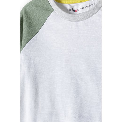 Biały t-shirt bawełniany dla chłopca z nadrukiem Minoti 134/140 5.10.15