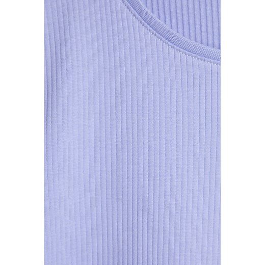 T-shirt dziewczęcy z miękkiej prążkowanej dzianiny - niebieski - Limited Edition 128 5.10.15
