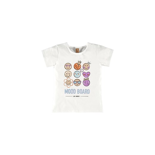 Biały t-shirt dziewczęcy z nadrukiem ze sklepu 5.10.15 w kategorii Bluzki dziewczęce - zdjęcie 169719471