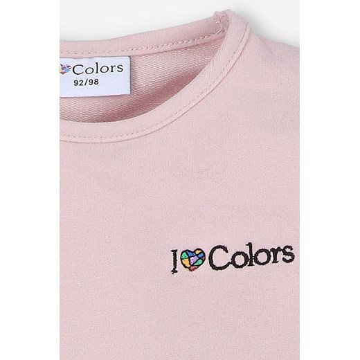 Bluza dresowa dziewczęca z hatem I Love Colors- pudrowy róż I Love Colors 116/122 promocja 5.10.15