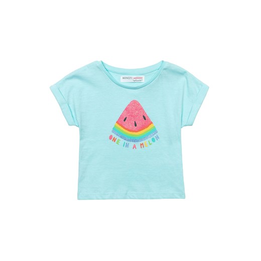 Błękitny t-shirt bawełniany niemowlęcy z arbuzem Minoti 80/86 5.10.15