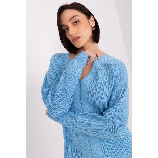 Damski sweter ze ściągaczami jasny niebieski Badu one size 5.10.15