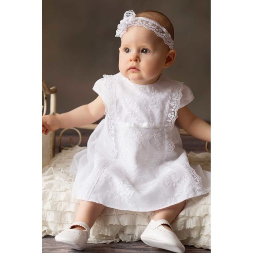 Biała elegancka sukienka niemowlęca do chrztu-Alicja Balumi 86 wyprzedaż 5.10.15