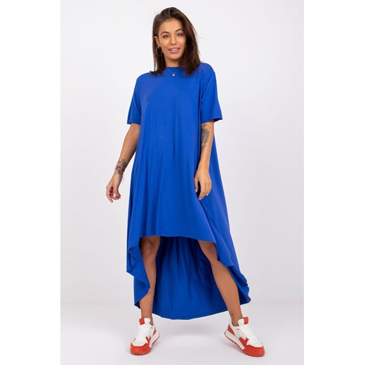 Sukienka damska z długim tyłem - niebieska ze sklepu 5.10.15 w kategorii Sukienki - zdjęcie 169719844