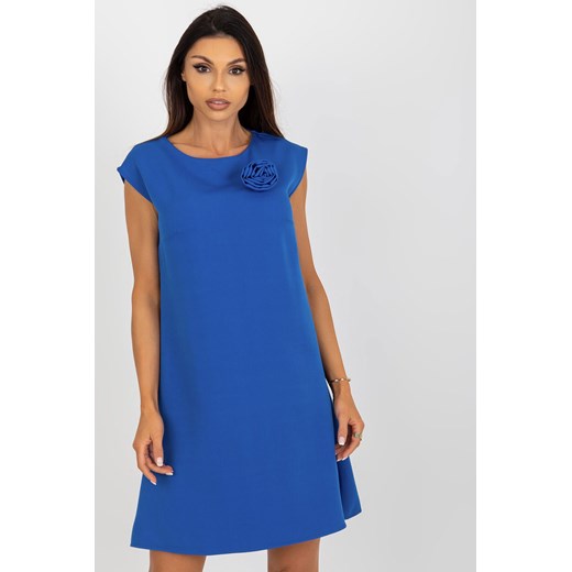 Ciemnoniebieska prosta sukienka koktajlowa RUE PARIS XL 5.10.15