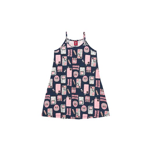 granatowa bawełniana sukienka dziewczęca na ramiączka ze sklepu 5.10.15 w kategorii Sukienki dziewczęce - zdjęcie 169720454
