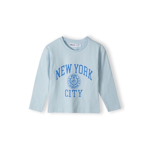 Błękitna bluzka dziewczęca z bawełny- New York city ze sklepu 5.10.15 w kategorii Bluzki dziewczęce - zdjęcie 169720584