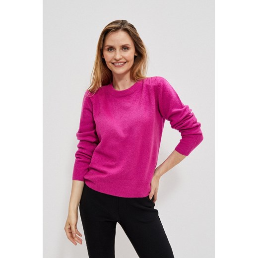 Gładki sweter damski akrylowy- różowy S okazyjna cena 5.10.15