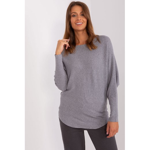 Szary sweter oversize z wiskozą ze sklepu 5.10.15 w kategorii Swetry damskie - zdjęcie 169720711