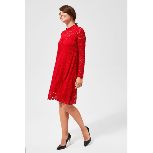 Czerwona sukienka damska- koronkowa L wyprzedaż 5.10.15