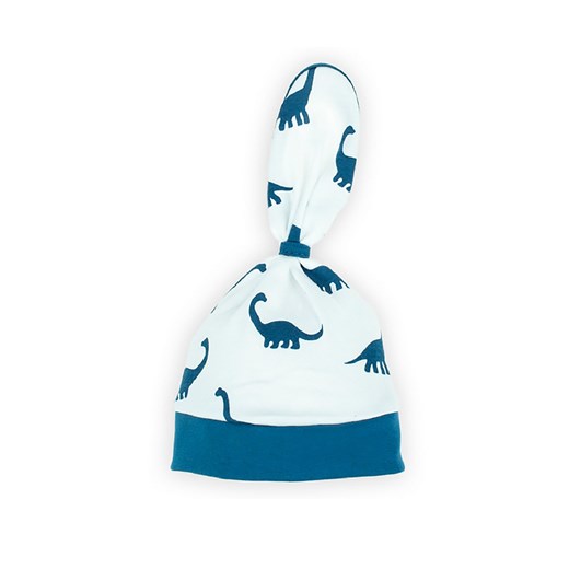 Letnia czapka chustka na głowę z bawełny - niebieskie dinozaury ze sklepu 5.10.15 w kategorii Czapki dziecięce - zdjęcie 169720903