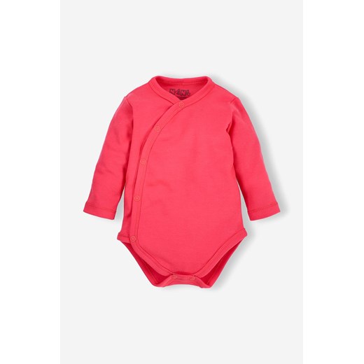 Body niemowlece z bawelny organicznej dla dziewczynki kolor malinowy długi rękaw ze sklepu 5.10.15 w kategorii Body niemowlęce - zdjęcie 169721002
