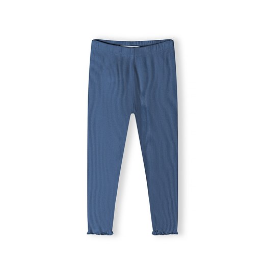 Dziewczęce legginsy niebieskie z dzianiny prążkowanej ze sklepu 5.10.15 w kategorii Spodnie dziewczęce - zdjęcie 169721404