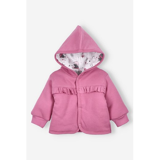 Kurtka niemowlęca z bawełny organicznej dla dziewczynki- rożowa ze sklepu 5.10.15 w kategorii Kombinezony i kurtki - zdjęcie 169721560