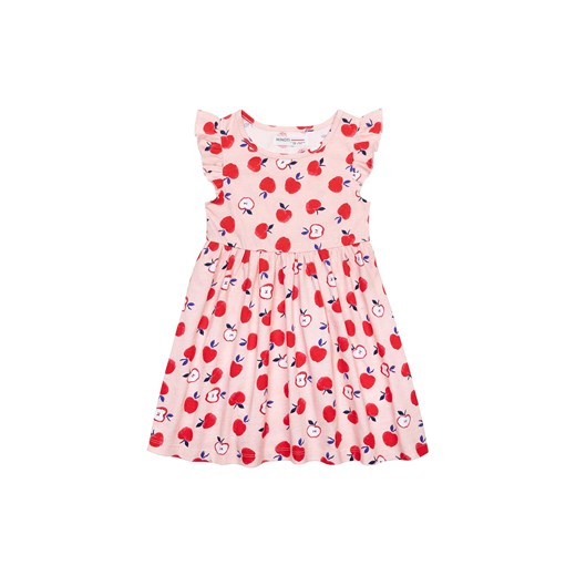 Różowa sukienka dla dziewczynki z jabłuszkami ze sklepu 5.10.15 w kategorii Sukienki niemowlęce - zdjęcie 169721563