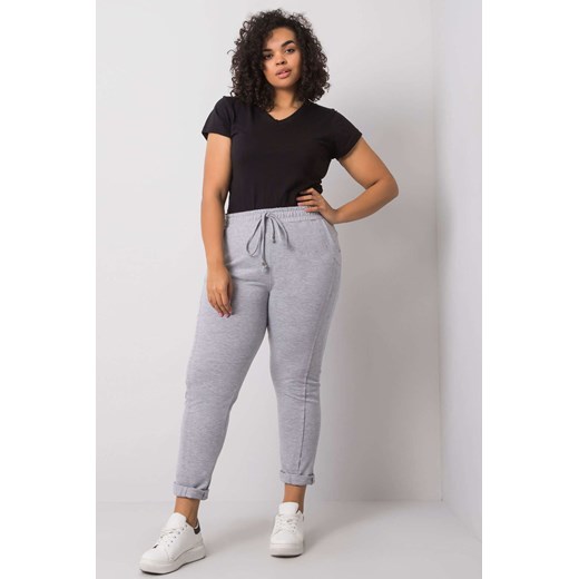 Szare melanżowe spodnie dresowe plus size Alva ze sklepu 5.10.15 w kategorii Spodnie damskie - zdjęcie 169721572