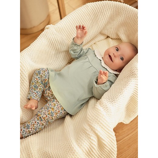 Bawełniana bluzka niemowlęca z białym kołnierzykiem ze sklepu 5.10.15 w kategorii Kaftaniki i bluzki - zdjęcie 169721711