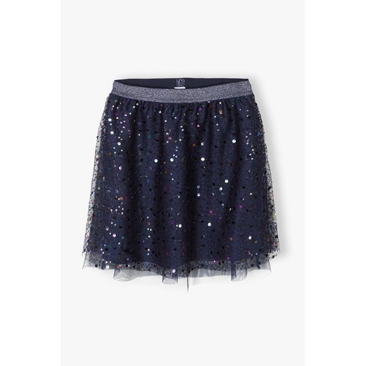 Elegancka tiulowa spódniczka dla dziewczynki - granatowa z cekinami ze sklepu 5.10.15 w kategorii Spódnice dziewczęce - zdjęcie 169721983