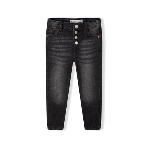Czarne jeansy dziewczęce o wąskim kroju skinny z kieszeniami Minoti 122/128 okazja 5.10.15