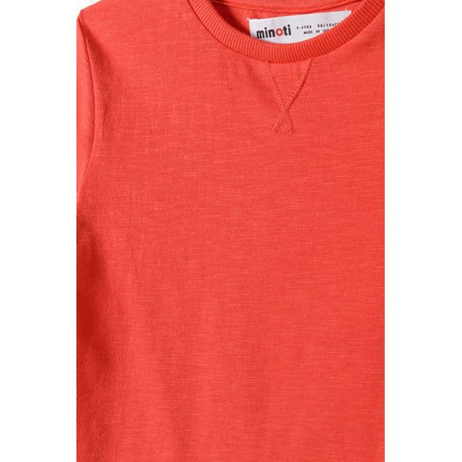 Czerwony t-shirt bawełniany basic dla niemowlaka Minoti 92/98 5.10.15