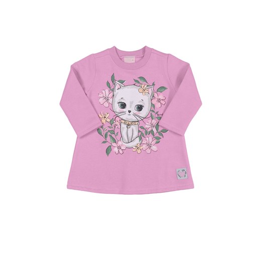 Różowa sukienka dla niemowlaka z kotkiem ze sklepu 5.10.15 w kategorii Sukienki niemowlęce - zdjęcie 169722494