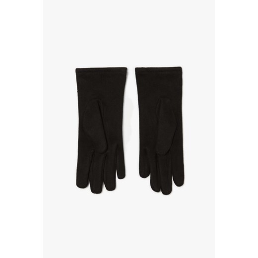 Czarne rękawiczki damskie zamszowe z dżetami one size 5.10.15 wyprzedaż