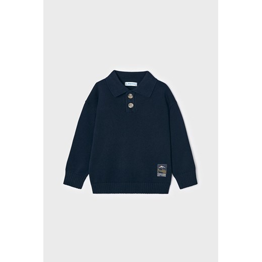 Granatowy sweter chłopięcy z kołnierzykiem - Mayoral ze sklepu 5.10.15 w kategorii Swetry chłopięce - zdjęcie 169722702