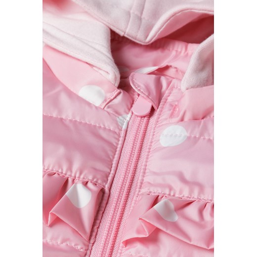 Różowa kurtka przejściowa dla niemowlaka z kapturem 2w1 5.10.15. 56 promocyjna cena 5.10.15