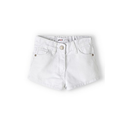 Białe szorty jeansowe dla małej dziewczynki ze sklepu 5.10.15 w kategorii Spodenki dziewczęce - zdjęcie 169722924