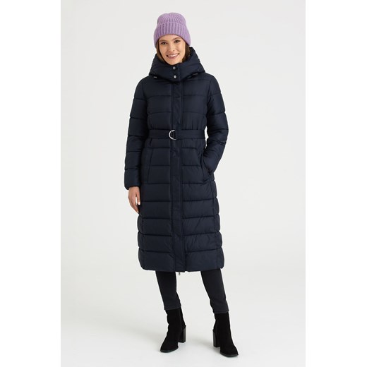 Granatowa dłuższa kurtka damska zimowa ze sklepu 5.10.15 w kategorii Kurtki damskie - zdjęcie 169723000