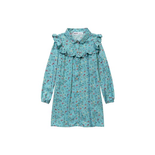 Niebieska rozpinana sukienka z kwiatowym wzorem ze sklepu 5.10.15 w kategorii Sukienki dziewczęce - zdjęcie 169723002