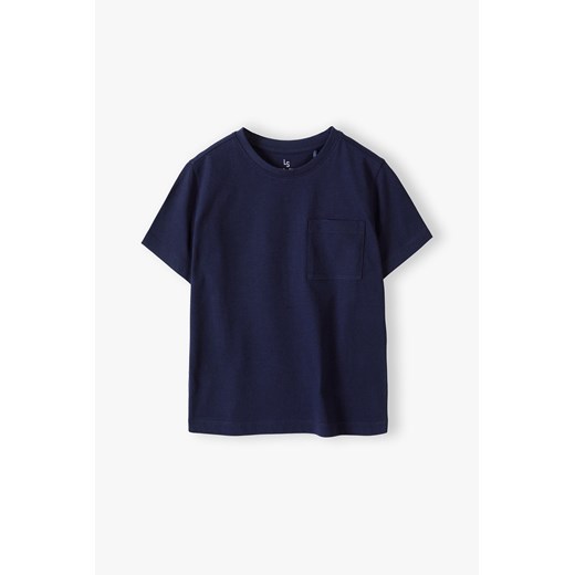 Granatowy t-shirt chłopięcy z bawełny - Lincoln&Sharks ze sklepu 5.10.15 w kategorii T-shirty chłopięce - zdjęcie 169723270