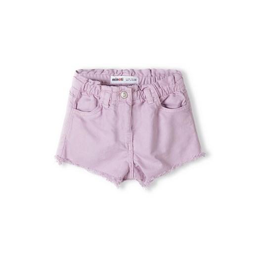 Krótkie spodenki tkaninowe dla dziewczynki- fioletowe ze sklepu 5.10.15 w kategorii Spodenki dziewczęce - zdjęcie 169723301