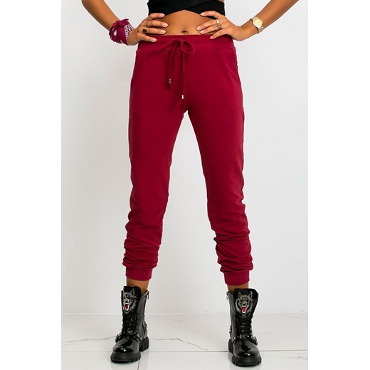 Spodnie dresowe basic ciemnoczerwone ze sklepu 5.10.15 w kategorii Spodnie damskie - zdjęcie 169723510