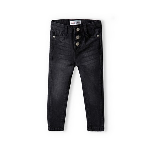 Czarne spodnie jeansowe skinny dla dziewczynki ze sklepu 5.10.15 w kategorii Spodnie dziewczęce - zdjęcie 169723553
