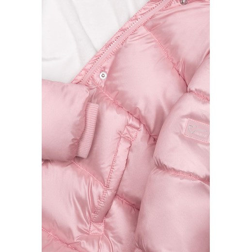 Płaszcz zimowy niemowlęcy różowy z kapturem Minoti 80/86 5.10.15