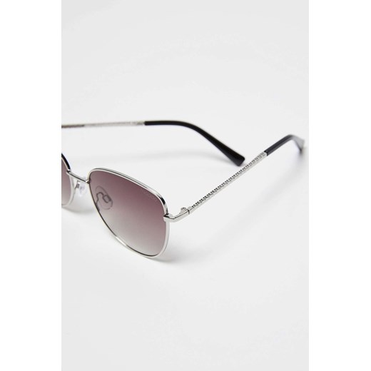Okulary przeciwsłoneczne z metalowymi srebrnymi oprawkami one size okazja 5.10.15
