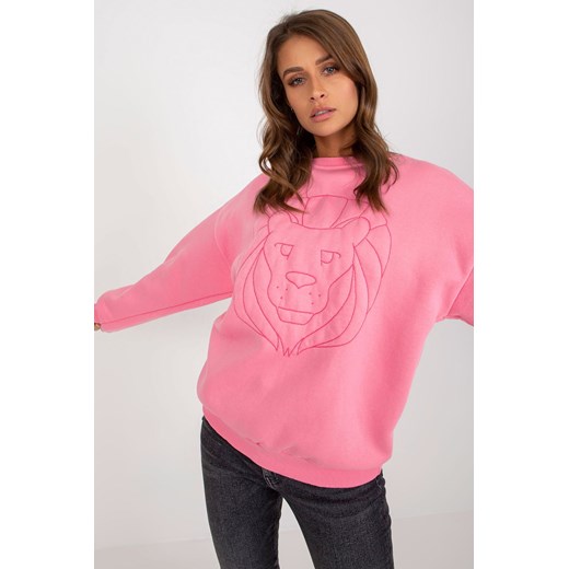 Różowa ocieplana bluza bez kaptura oversize one size 5.10.15