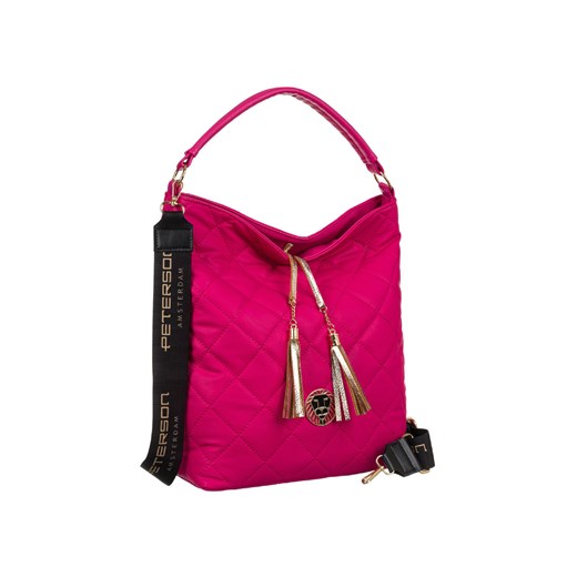 Duża shopperka A4 z szerokim paskiem- Peterson różowa ze sklepu 5.10.15 w kategorii Torby Shopper bag - zdjęcie 169724313