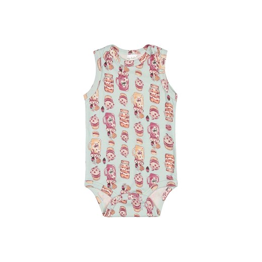 Bawełniane body bez rękawków - dziewczęce z miękkim nadrukiem ze sklepu 5.10.15 w kategorii Body niemowlęce - zdjęcie 169724474
