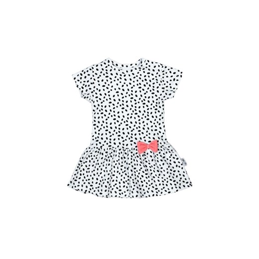 Sukienka z krótkim rękawkiem z białej bawełny w czarne kropki ze sklepu 5.10.15 w kategorii Sukienki niemowlęce - zdjęcie 169724741