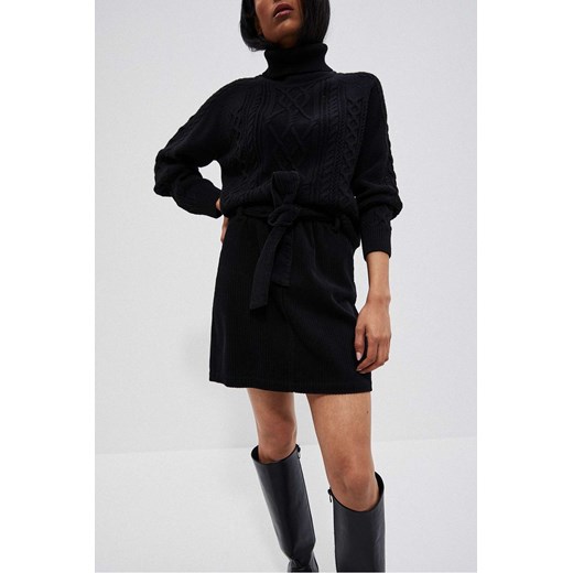 Czarna bawełniana sztruksowa spódnica damska ze sklepu 5.10.15 w kategorii Spódnice - zdjęcie 169724983