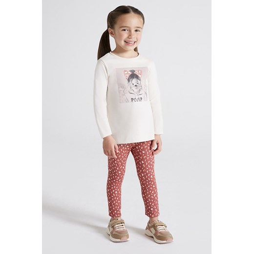 Komplet dziewczęcy kremowa bluzka + legginsy we wzory ze sklepu 5.10.15 w kategorii Komplety dziewczęce - zdjęcie 169725082