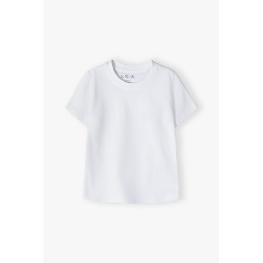 T-shirt chłopięcy biały gładki basic 5.10.15. 104 5.10.15