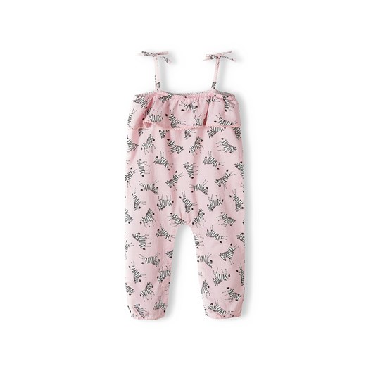 Różowy kombinezon dziewczęcy z bawełny- zebra ze sklepu 5.10.15 w kategorii Kombinezony i kurtki - zdjęcie 169725413