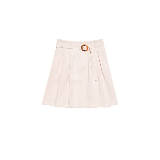 Spódnica damska typu bombka z ozdobnym paskiem różowa ze sklepu 5.10.15 w kategorii Spódnice - zdjęcie 169725452