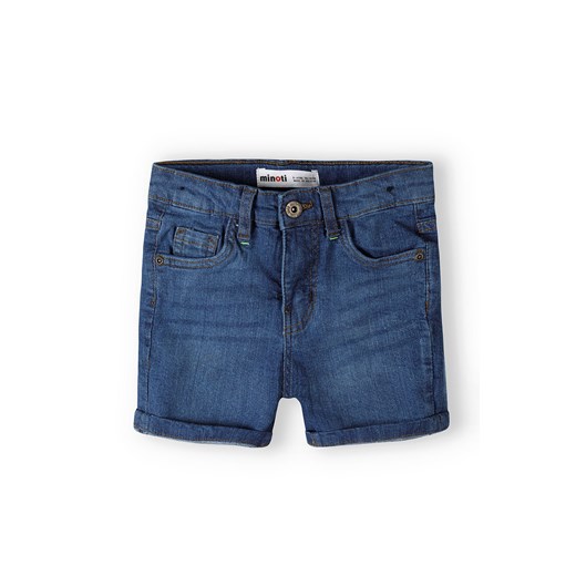 Ciemnoniebieskie jeansowe krótkie spodenki dla chłopca ze sklepu 5.10.15 w kategorii Spodenki chłopięce - zdjęcie 169725550