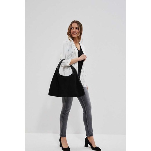 Czarna torebka damska z ekologicznej skóry ze sklepu 5.10.15 w kategorii Torby Shopper bag - zdjęcie 169725740