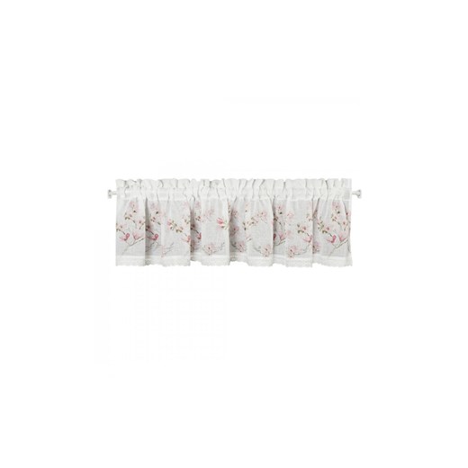 Biała firana 150x30 cm w różowe wzory ze sklepu 5.10.15 w kategorii Tekstylia kuchenne - zdjęcie 169725750