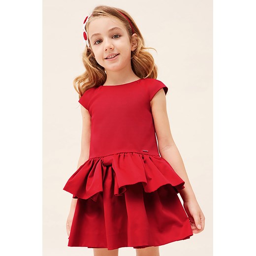 Sukienka z kokardką dla dziewczynki Mayoral - czerwona ze sklepu 5.10.15 w kategorii Sukienki dziewczęce - zdjęcie 169725774